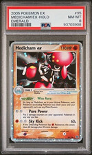 Nintendo 2005 Pokémon TCG EX Emerald Medicham ex 95/106 Holo EX PSA 8 picture