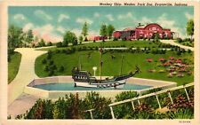 Vintage Postcard- Monkey Ship. Mesker Park Zoo, Evansville IN Early 1900s picture