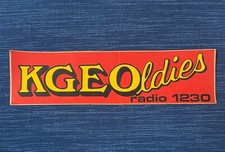 Vintage 1981-93 KGEO Oldies Radio AM 1230 Bakersfield CA Bumper Sticker 13B picture