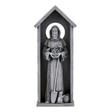St. Fiacre Wall Plaque, 12.5'' Outdoor Statues (USUALLY SHIPS IN 2 DAYS) picture