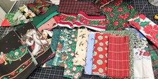 Lot Bundle Christmas 100% cotton Fabric Most vintage abt 2 lb patchwork applique picture