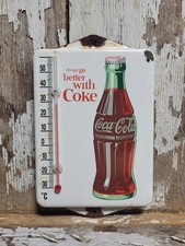 VINTAGE COCA-COLA PORCELAIN SIGN SODA OLD THERMOMETER COKE BEVERAGE FOOD DRINK picture