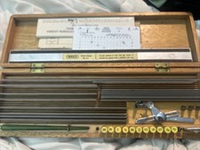Vtg WRICO Lettering Guide Set 15 Templates Scriber Tips Wood Case Drafting picture