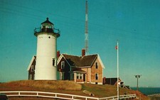 Vintage Postcard Nobska Light Overlooking Vineyard Haven Woods Hale Cape Cod MA picture