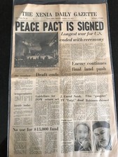 Vintage January 27 1973 The Xenia OH Daily Gazette Newspaper End of Vietnam War picture
