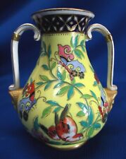 FINE ROYAL CROWN DERBY (POSSIBLY COALPORT) AESTHETIC VASE WITH FACE HANDLES picture