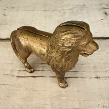 Vintage Lion-Shaped Metal Piggy Bank Very Collectible great condition picture