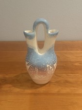 Excellent vintage handpainted handmade Southwestern Navajo Hozoni wedding vase picture
