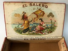 Antique El Salero Havana Cigar Box Guedalia & Co Lithograph Empty **RARE** 1895- picture