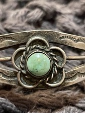 1930s-‘40s Fred Harvey Era ‘Pretty Girl’ Sterling Native American Cuff Bracelet picture