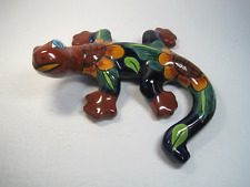 Talavera  Mexican Pottery Hand Crafted  Brown Green Lizard Folk Art 8