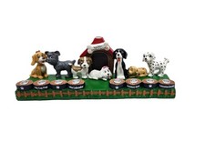 Whimsical Chanukah Dog Lover's Menorah Handpainted Resin 11