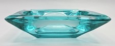 VTG Anchor Hocking Aqua Blue Glass Ashtray 5.75