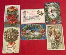 Vintage Antique Early 1900s Christmas Postcards Lot of 6 picture