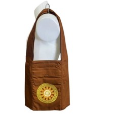 Bag Thai Buddha Monk's Zipper Color Dark Brown Embroidered Shoulder Product Of T picture