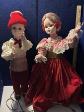 Very Rare 1950s Bronx Store 33” Animated Mechanical Christmas Display People  picture