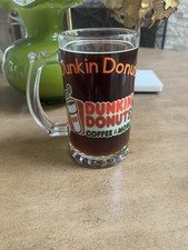 Rare Dunkin Donuts 12 Oz Vintage Glass Coffee Mug picture