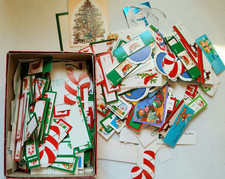 Vintage 70s-90s Unused Christmas Gift Tags Labels Card Crafts 50 Count Random picture