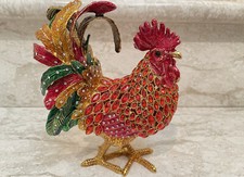 One of a kind Antiques style Fabergé Eggs Rooster Faberge Trinket Large 24k Gold picture