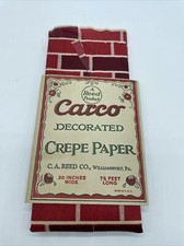CA REED CO Vtg c1930s-40s Rare MINT NOS Crepe Paper CARCO Christmas /Brick picture