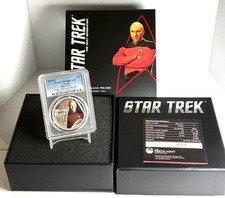 2015-P Tuvalu $1 Star Trek CPT. PICARD  1oz Silver PCGS PR70 DCAM TONING NOTED picture