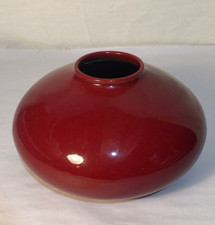 SCHEURICH AMANO RED TORPEDO/SQUAT VASE GERMAN MID CENTURY picture