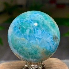 87G Natural larimar Gorgeous rough Crystal Sphere Ball Healing picture