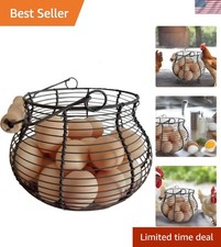 Stylish Rustic Wire Egg Basket for Kitchen and Countertop – Ideal for Fresh Eggs picture