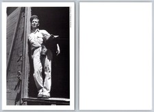 WWII Era Man Soldier Train Boxcar National Archives Photo Postcard picture