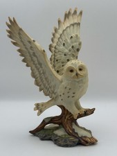 Vintage 1991 HOMCO Masterpiece Porcelain Arctic Flight Snowy Owl Figurine Wings picture