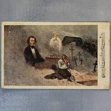 CHOPIN Fryderyk Funeral Cemetery Ghost Antique Galicia Austria postcard 1920s🎶 picture