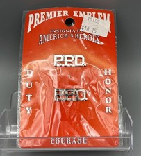Premier Emblem P.P.D. Police Collar Pins Insignia Set New Silver Tone NOS picture