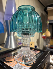 Vintage L.E Smith teal fairy lamp picture