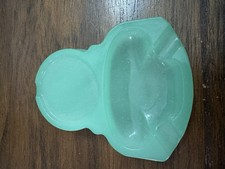 VTG Jadeite Glass Combination Ashtray and Drink Coaster RARE Art Deco picture