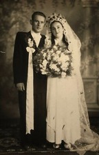1956 USSR Pretty Bride Ukrainian Wedding Lviv Portrait Vtg Photo B&W Found picture