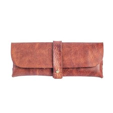 Vintage Genuine Leather Tobacco Pipe Bag Portable Pipe Storage Pouch Holder Case picture