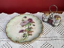 Antique Carlton Ware Chrysanthemum Rose Display Plate C1892 W Hanger picture