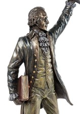 12 3/4 inch Alexander Hamilton Standing Holding Scroll Statue Bronze Finish picture