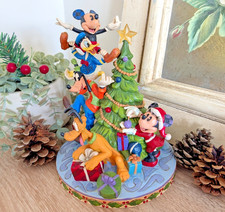 Disney Traditions Merry Tree Trimming Mickey & Friends Figurine Jim Shore picture