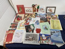 Lot Of Used Vintage Christmas Greeting Card Snoopy, Hallmark, Currier & Ives picture