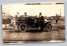 Vintage RPPC Early Auto Car Family Group Photo Postcard Real Photo picture