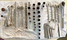 59 Piece Tool Lot Ratchets Sockets Wrenches 45 Craftsmen Husky Chrome Vanadium picture