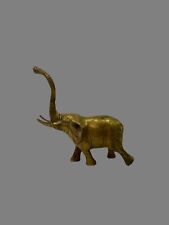 Vintage Brass Elephant Figurine for Good Luck with Trunk Up - Lucky Elephant picture