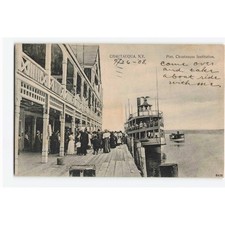 Vintage 1908 Chautauqua Institution Pier NY Postcard Steamship Geo H Monroe 5620 picture