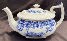 Rare Spode Old Salem Blue Teapot Ex. Condition picture
