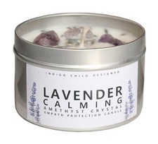 Empath Protection 8 Oz. Candle, Calming Lavender and Amethyst Crystals picture