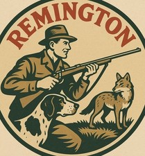 Remington Coyote Hunting Round Vintage Style Man-cave  Sign picture