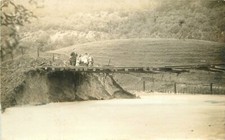 Bridge C-1910 Washed Out flood Railroad RPPC Photo Postcard People 20-4006 picture