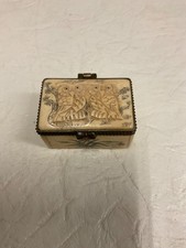 Vtg. Chinese Handmade Owl Trinket Gift Box picture