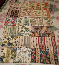 Vintage Waverly Fabric Sample Swatch Lot 18 Pieces 60s 70s MCM Pattern Craft Lot picture